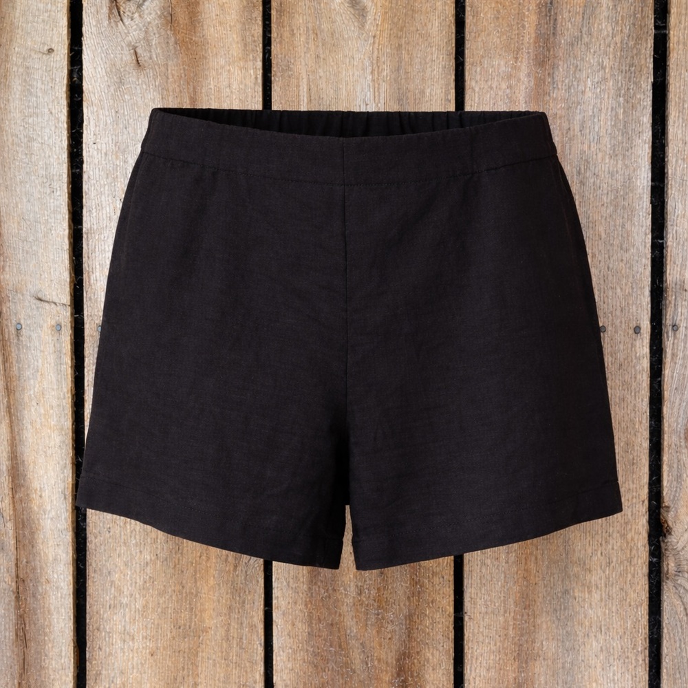 LOFT Black Linen Blend‎ Pull-On Shorts XL